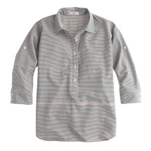 J. Crew Stripped Boyfriend Popover Shirt Size 6